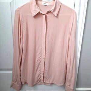 Hudson North Pink Button Down Long Sleeve Top